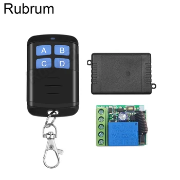 

Rubrum 433 MHz DC 12V 1CH RF Remote Control Transmitter + Universal RF Relay Receiver Module For Light Garage Door Opener Key