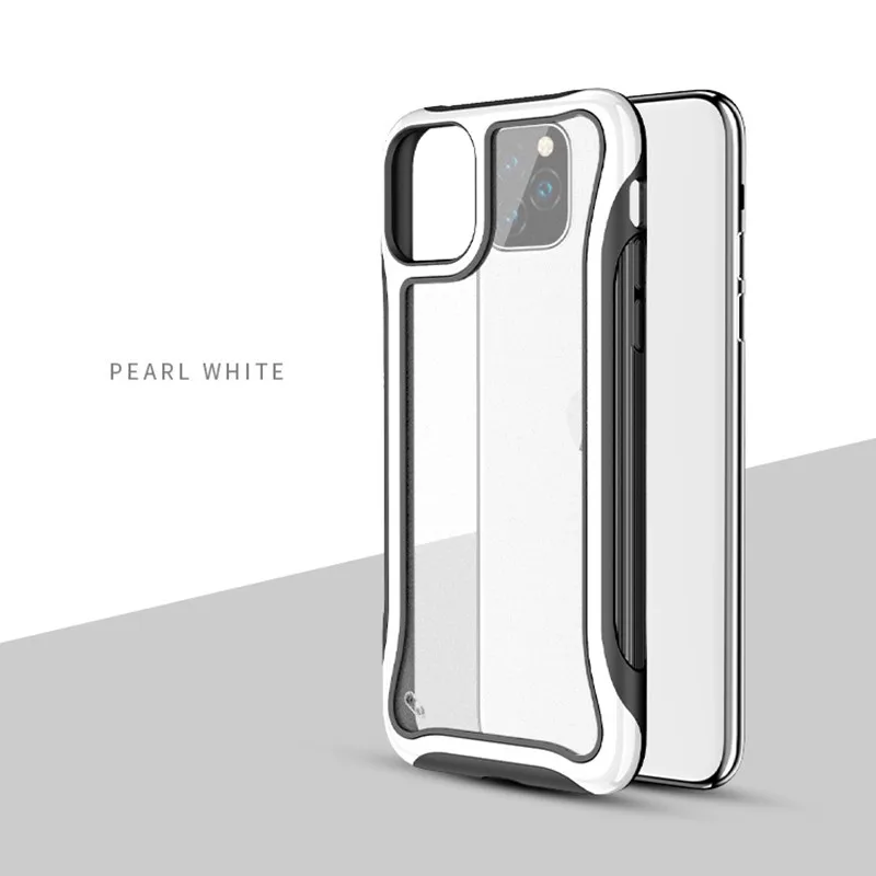 Чехол для телефона для iPhone 11 Pro Max 6 6S 7 8 Plus X XR XS Max противоударный мягкий ТПУ+ PC Прозрачный матовый стеклянный чехол s силиконовый чехол - Цвет: Pearl White