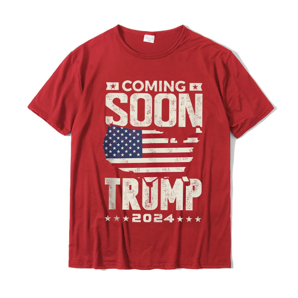 Fitness Tight 2021 Discount Design T Shirt Round Collar Summer 100% Cotton Short Sleeve T Shirts for Men Classic Top T-shirts Funny Coming soon Donald Trump 2024 political rally T Shirt Tank Top__21489 red