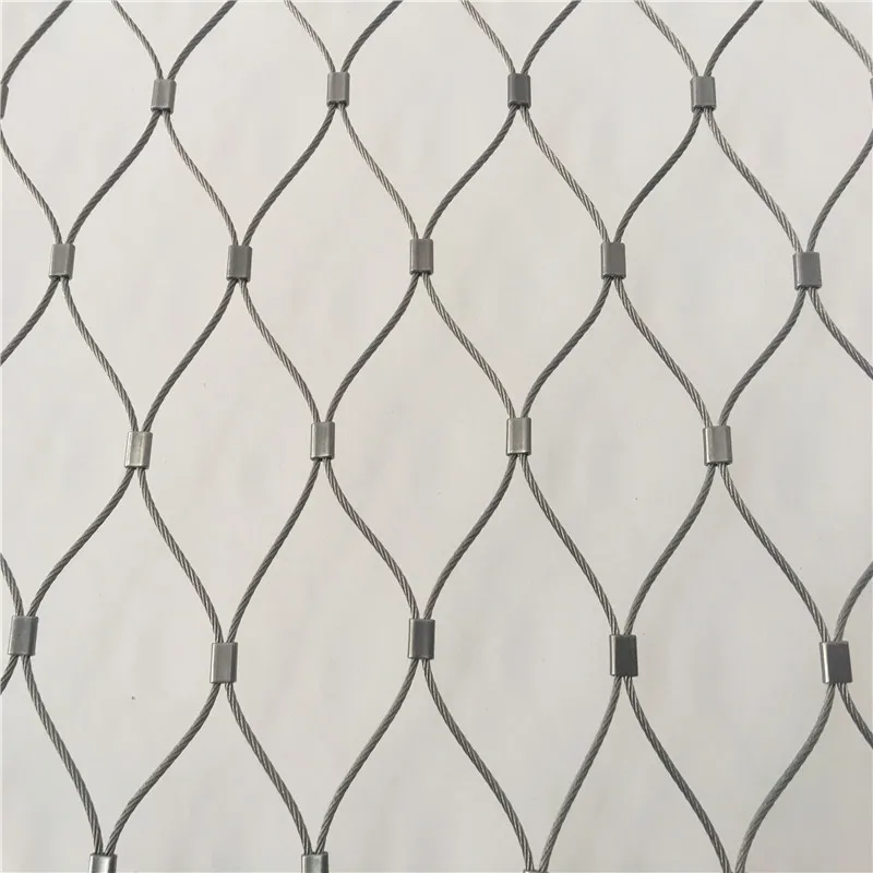 SS 304 Flexible Webnet with Stainless Steel Ferrules Wire Rope Mesh for Fence