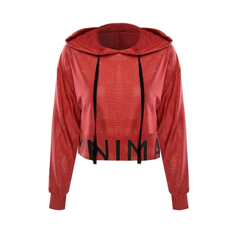 

Net Red 2019 New Style Autumn And Winter Mesh Hoodie Workout Clothes Lettered Yoga Clothes Sports Jacket Women's a Generation of