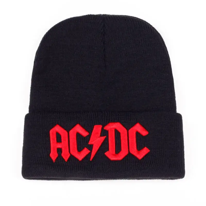 ACDC Hat Women's Winter Hats New Beanie Knit Letter Hats Girls Autumn Women's Beanie Hats Warm Hat Ladies Casual Hats Women Hat skully hat with brim Skullies & Beanies