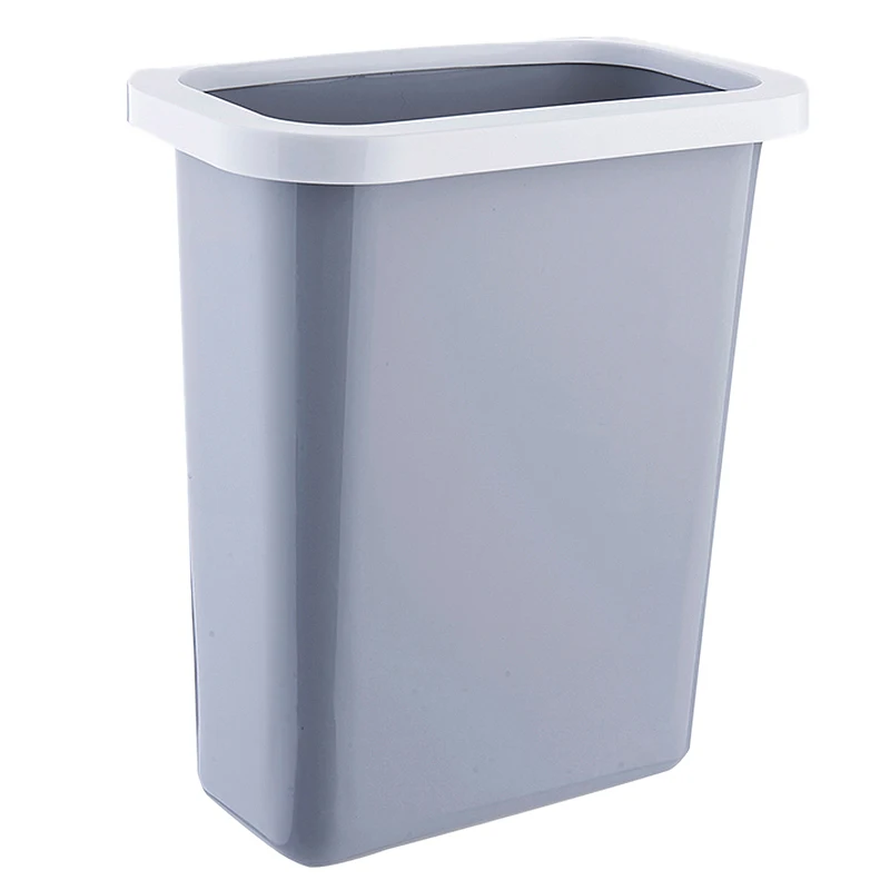 Best 2Pcs Kitchen Hanging Trash Can Door Bathroom Without Cover Household Plastic Bucket Bedside Storage Bucket Gray /Beige Plas