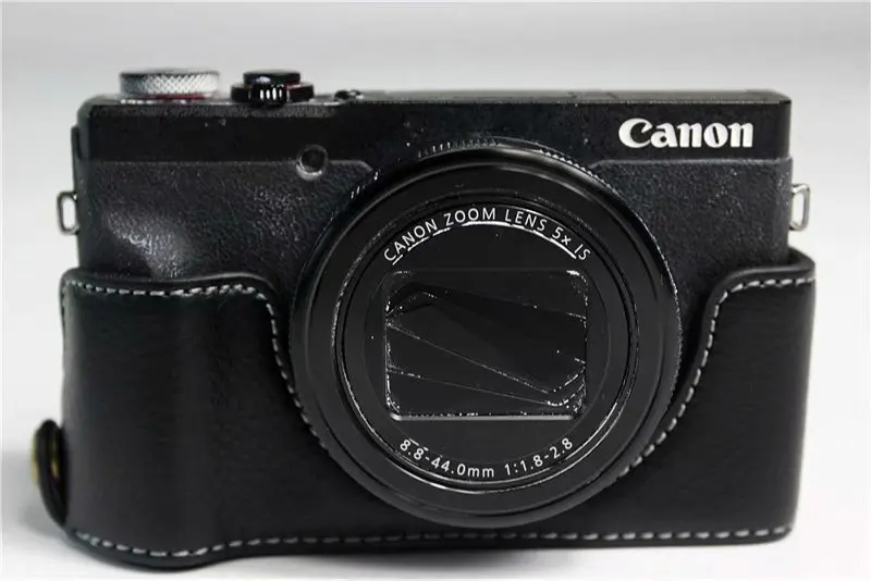 Чехол из натуральной кожи для камеры для Canon Powershot G5 X Mark II G5XII G5X2 Половина корпуса камеры Нижняя крышка батарейного отсека - Цвет: Black