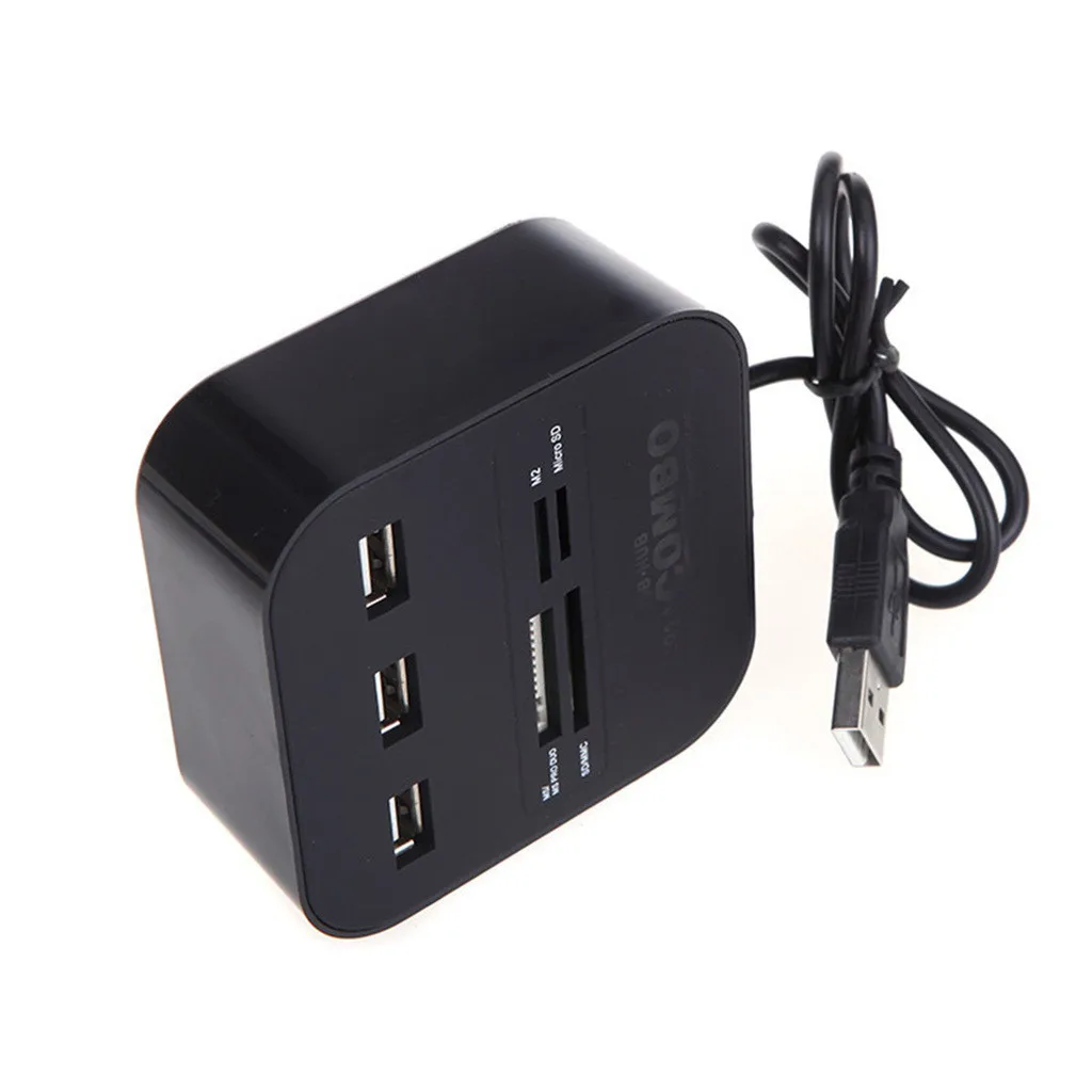 Usb-хаб 2,0 Micro USB 2,0 комбинированный считыватель все-в-одном высокоскоростной usb-разветвитель адаптер USB 2,0 концентратор с 3 портами для компьютеров