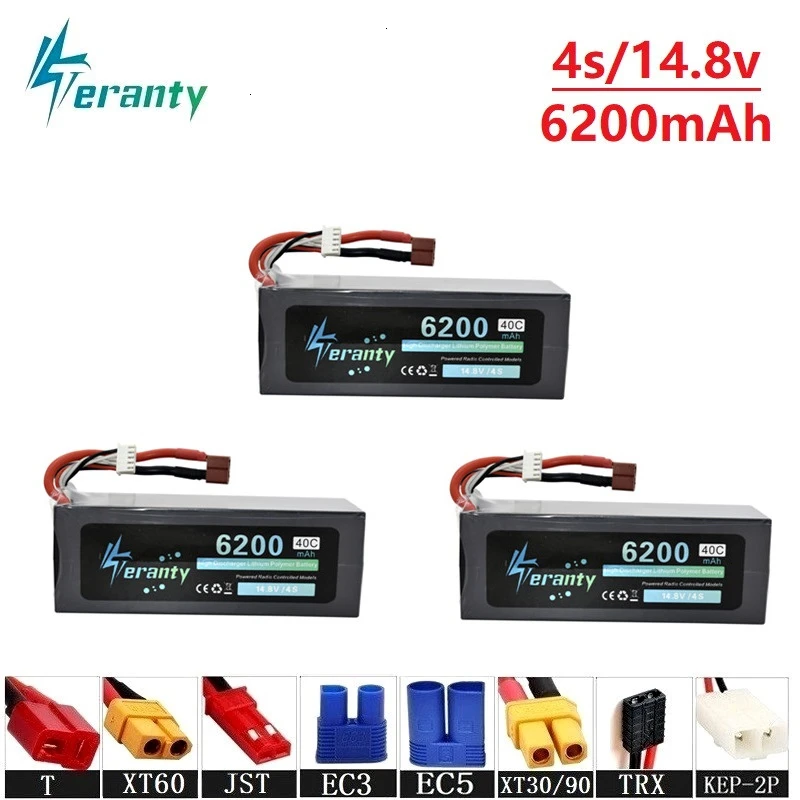 4S от столкновений 14,8 v 6200mAh Lipo батарея для RC дронов запасная часть 40C 14,8 v литиевая батарея для RC вертолета автомобилей лодки