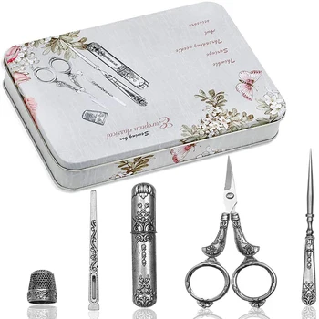 

LMDZ Embroidery Scissors Kit, European Antique Vintage Sewing Kit, Complete Vintage Sewing Tools with Embroidery Scissors