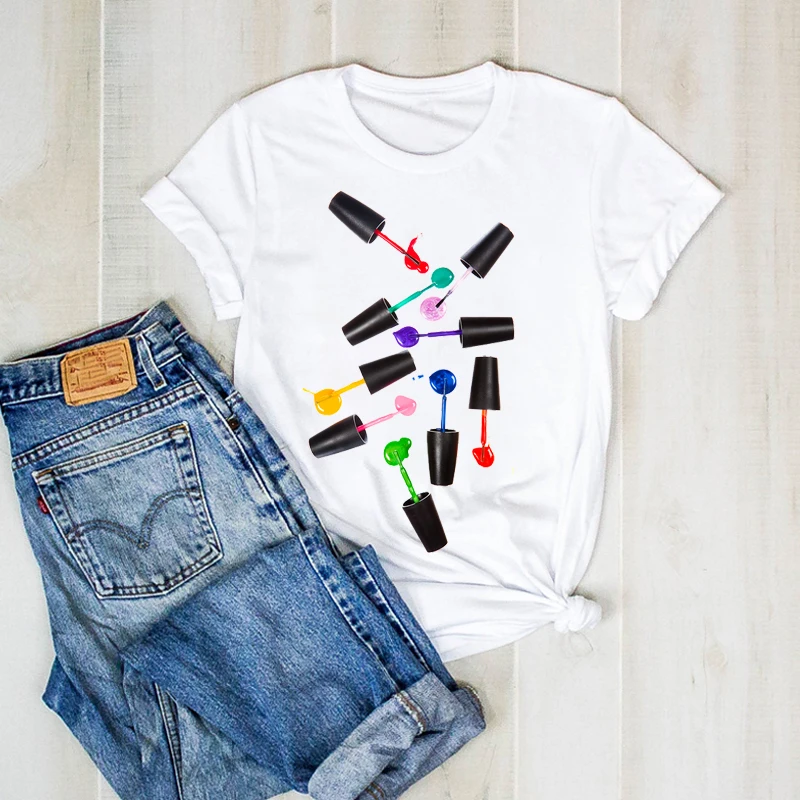 3D Painting Lady Brush Painting Women Print Cute Lady Graphic T Ladies  T-shirt Woman Top T-shirt Women Shirt Clothing T-shirt