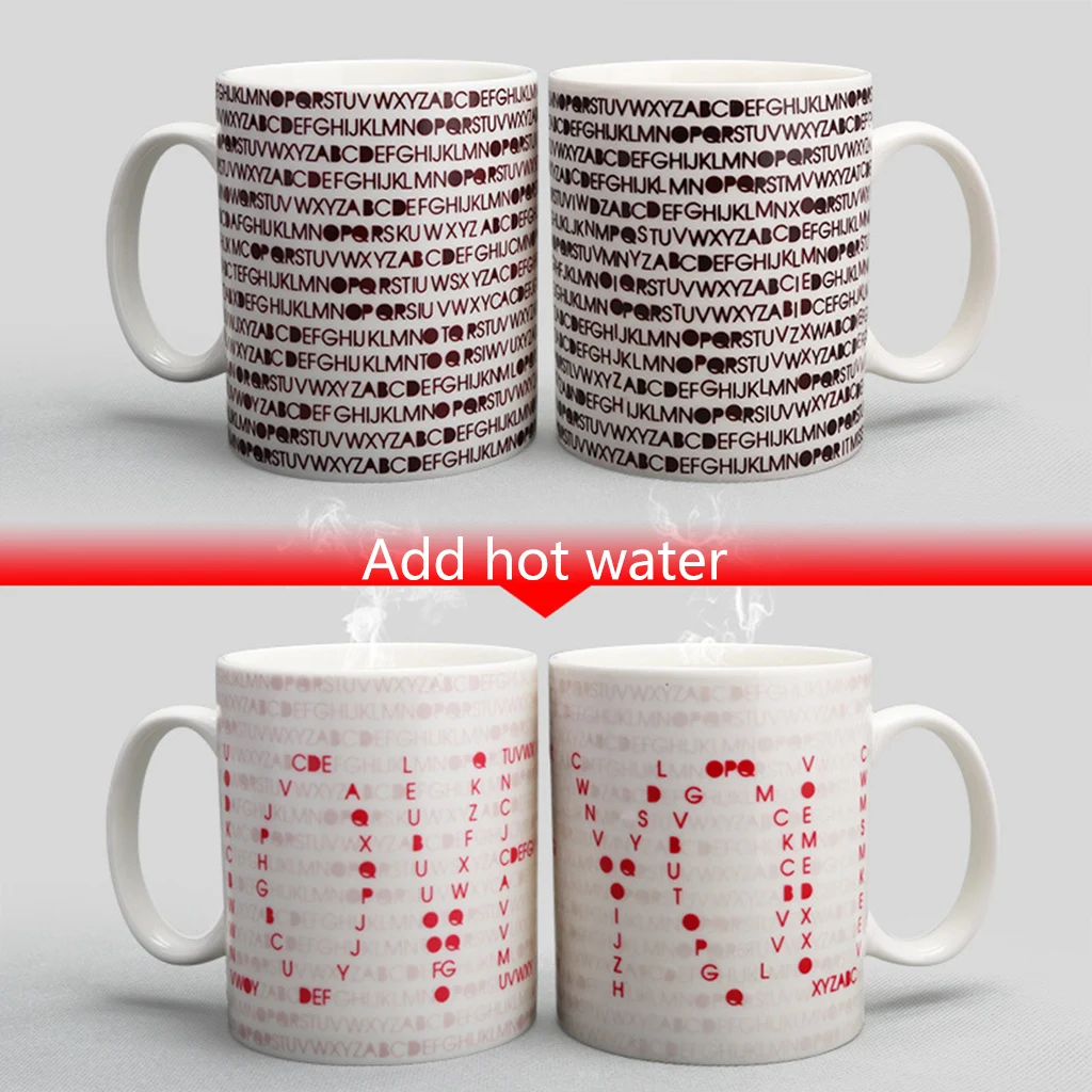 Love Code, керамическая кружка для кофе, меняющая цвет, Волшебная чашка для чая и молока, День святого Валентина