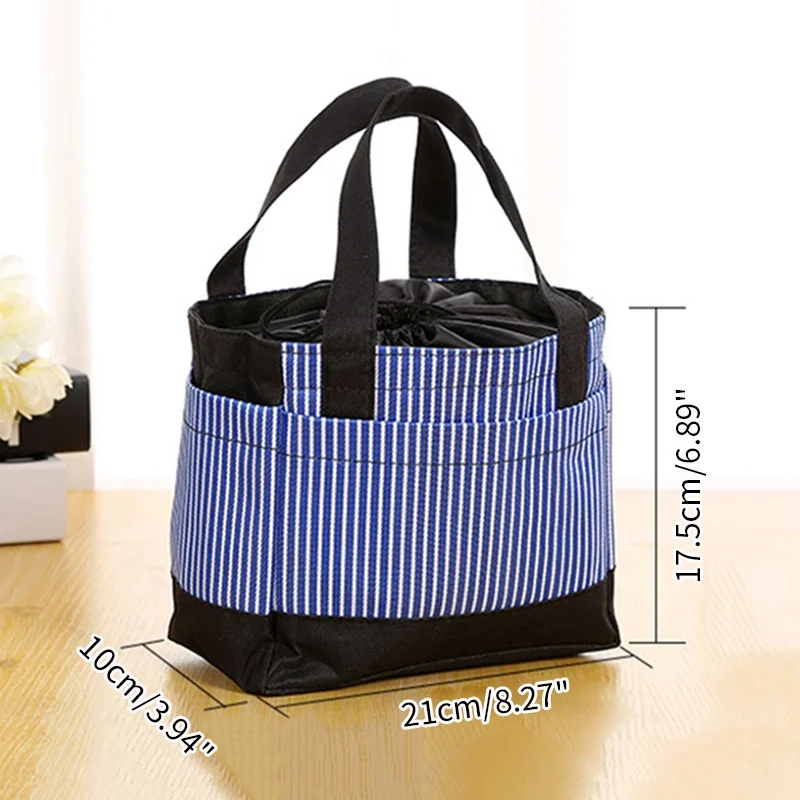 New Oxford Lunch Bags Drawstring Baby Bottle Thermal Bag Striped Students Kids Food Insulation Bags Home Picnic Tote Thermo
