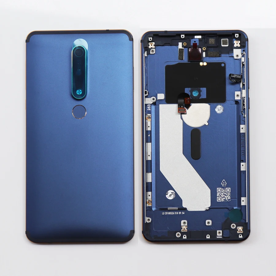 

Original aluminum body For Nokia 6.1 Battery Door Housing Back Cover Rear Case Replacement With Camera Lens,Fingerprint sensor