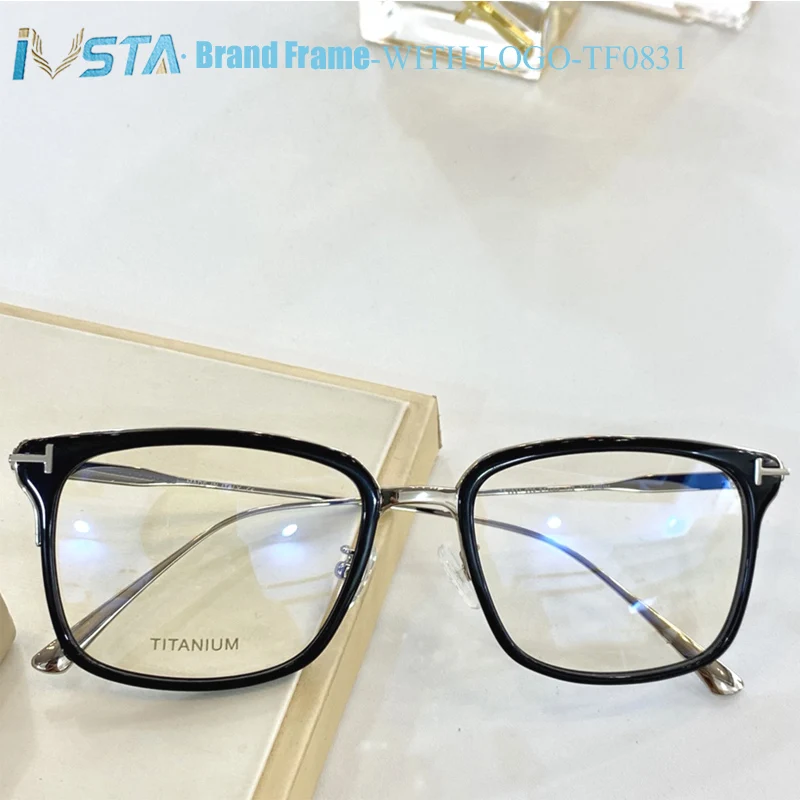 

IVSTA Tom TF0831 with Logo Top Quality Titanium Glasses Men Luxury Brand Designer Optical Frame with Box Myopia Glasses Women