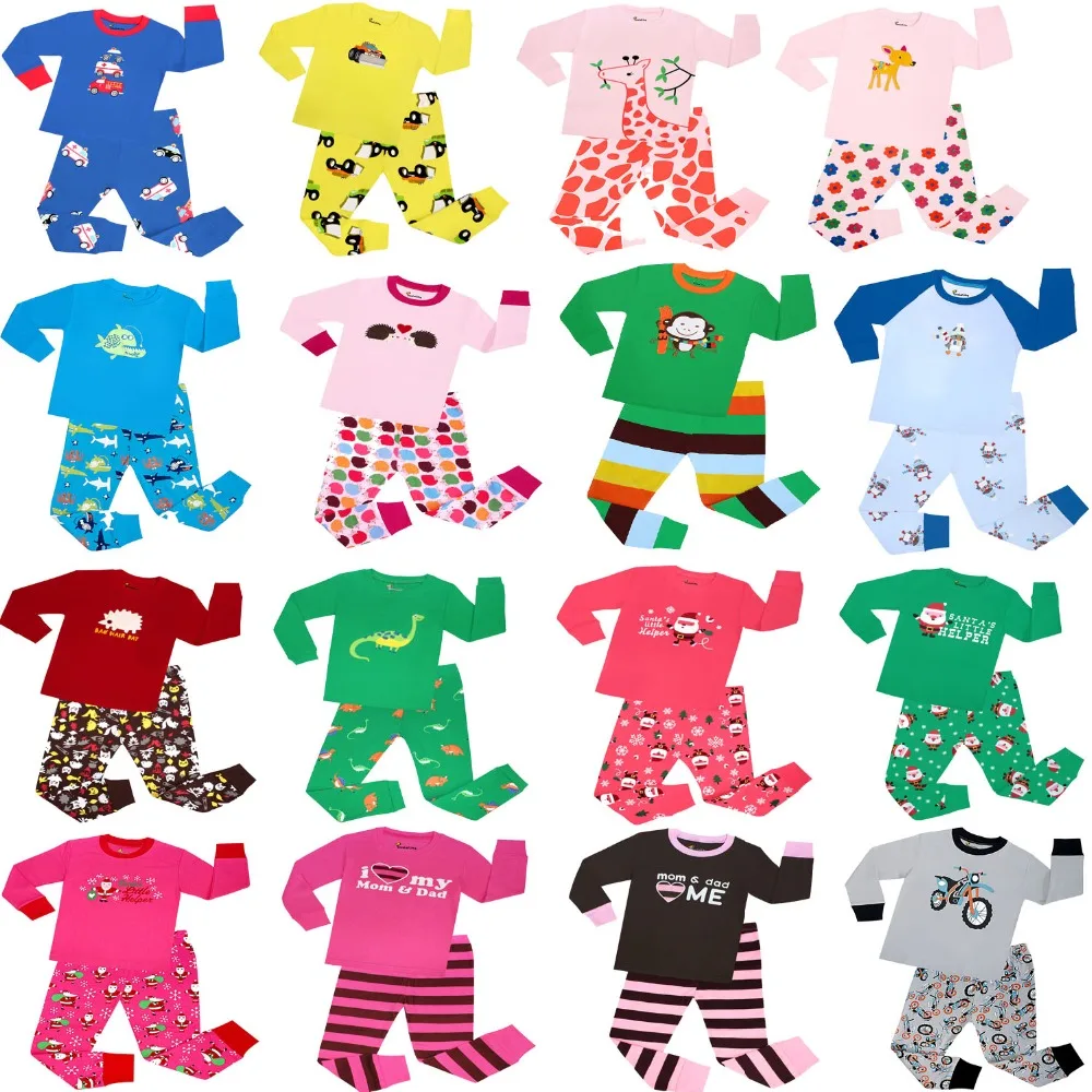 100 хлопковый детский пижамный комплект из 2 предметов с длинными рукавами и рисунком лошади Детская Хлопковая пижама с единорогом пижамы с единорогом для девочек, Infantil, пижама для мальчиков