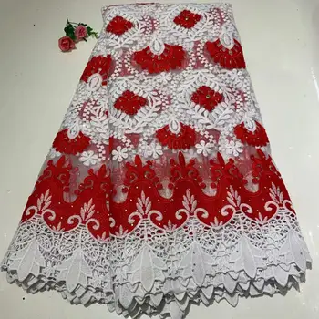 

Red african lace fabric for aso ebi cream yellow french lace fabric with stones latest tulle lace fabric FW1216