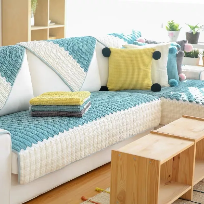 

Northern European-Style Sofa Mat Modern Minimalist Four Seasons Universal Fabric Anti-slip Sofa Cover Towel Cover Cover Cushion