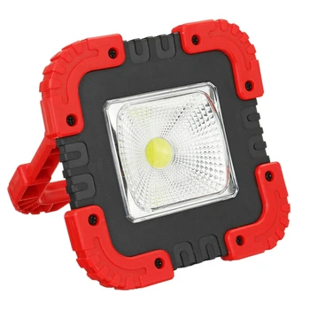 

100W 2000LM USB Solar LED Work Light Rechargeable Emergency Flood Lamp with Stand Red