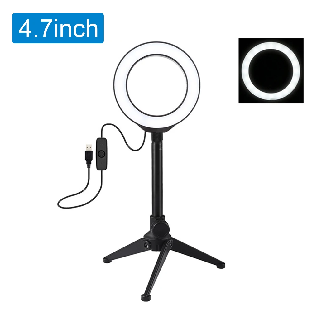 

12cm Monochrome Temperature Ring LED Fill Light Stepless Dimming Light For Anchor Mobile Phone Live Photography Selfie Makeup