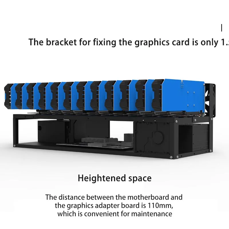 6 Cards 8 Cards 12 Graphics Card Fixing Bracket Open Dual Power Supply GPU Graphics Card Cooling Frame Fixing Frame
