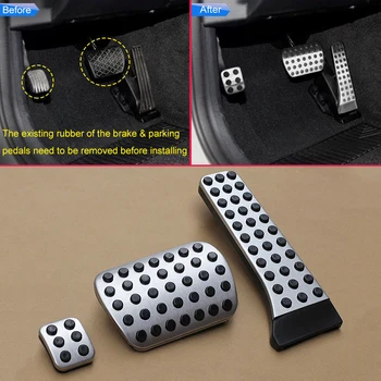 

For Mercedes-Benz C/E/GLC/CLS-Class W205 W213 X253 W218 Pedal Covers Stainless steel & Rubber material Manual Footrest Brake