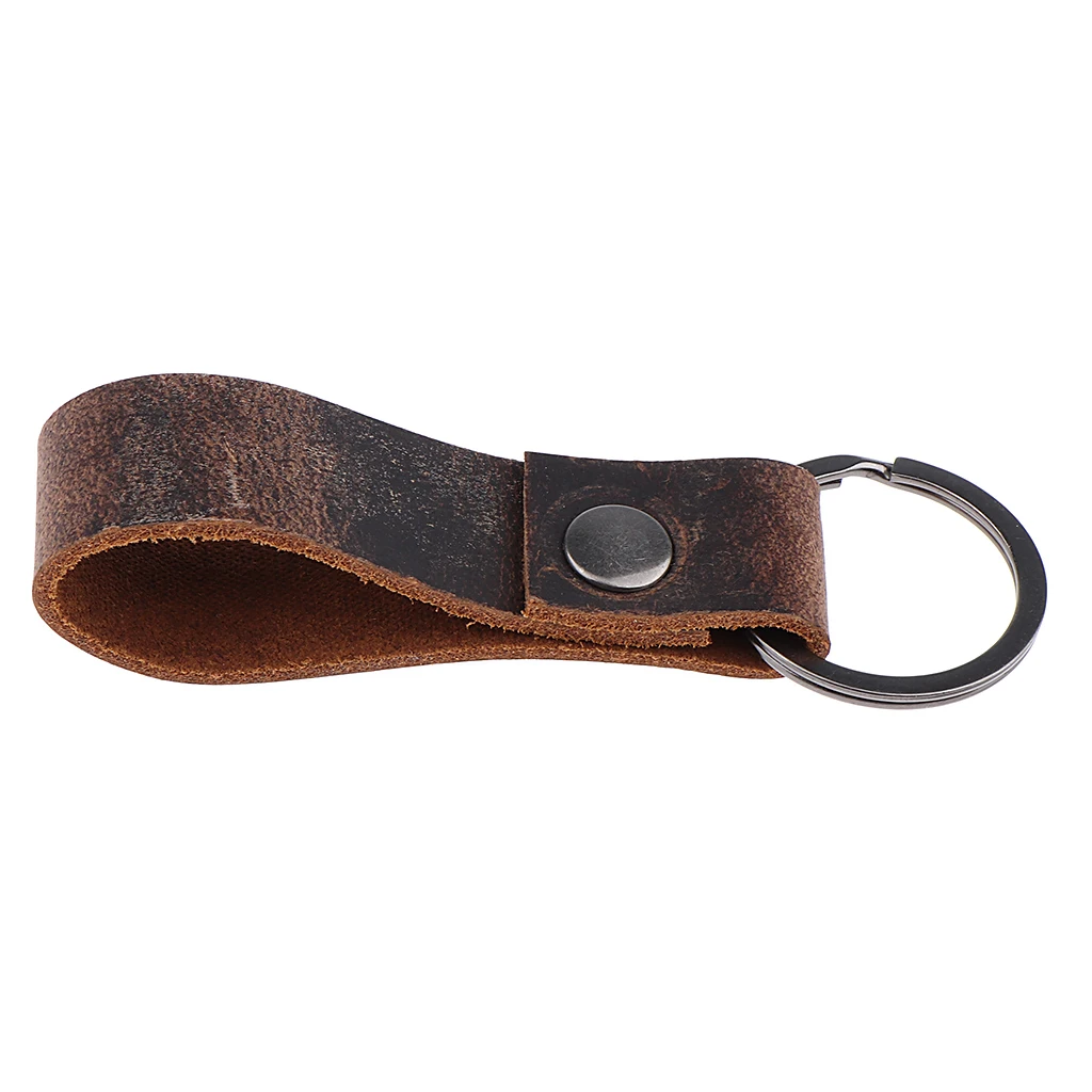 1 Piece  7.5cm*2cm Fashion Leather Key Chain top grade genuine leather Car Key Ring Keyfob Men's Accessory