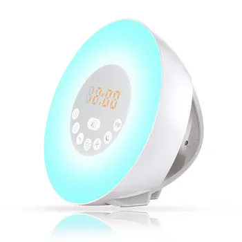

Led Alarm Clock Bedside Atmosphere Light Intelligent Simulation Sunrise Wake-up Light Sunset Sleepless Night Light Colorful