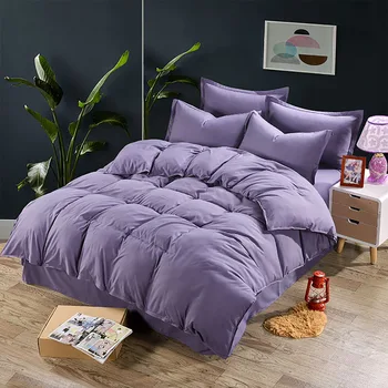 

Lychee Solid Bedding Set Brushed Home Bedding Set for Full King Twin Queen Size Winter Bedclothes 4pcs/Set