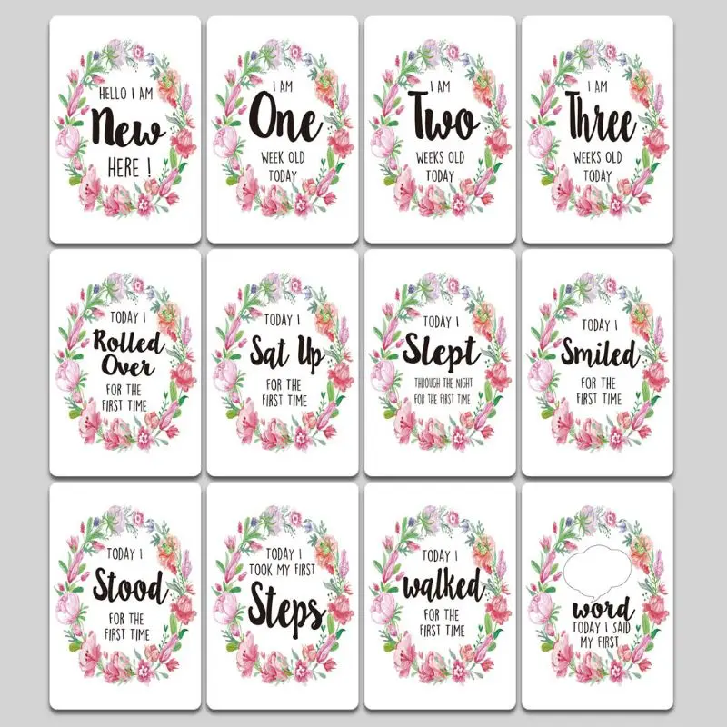 Baby Milestone фото карты возраст маркеры и уникальные Firsts Baby Shower подарочный набор P31B - Цвет: C