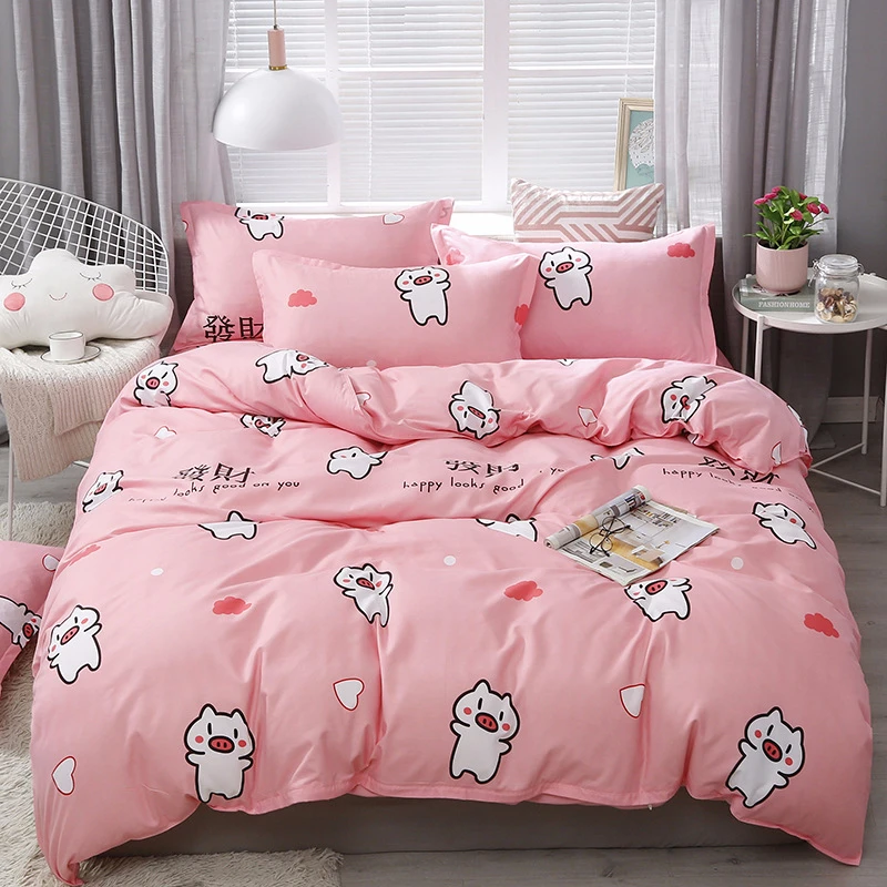 Color 2 New Fashion Creative Duvet Cover Sheet Pillowcase Bedding Set Adult Kid Child Soft Cotton Bed Linen 1.2m 1.35m 1.5m 1.8m 2m 2.2m - Color: Color 2