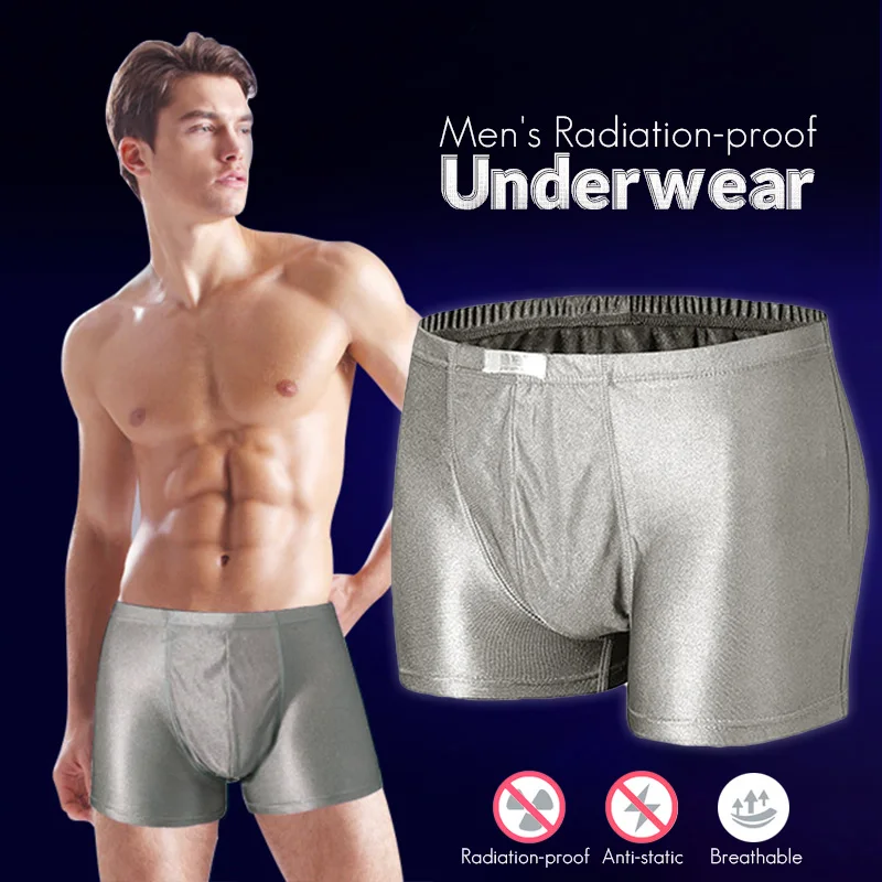 Men EMF Shielding Shorts Anti-Radiation Full / Half Silver Fiber Underwear Shorts Pants Boxer Briefs