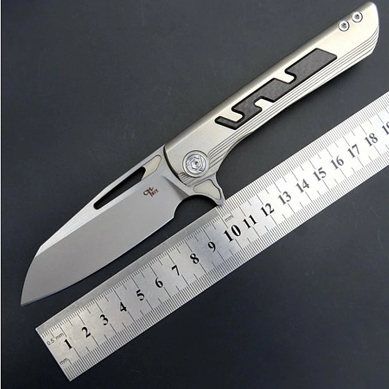 

CH ch2007 Flipper Butcher2 folding Knife S35VN Blade ceramic bearing TC4 Titanium Handle Outdoor Hunting Pocket Knives EDC tool