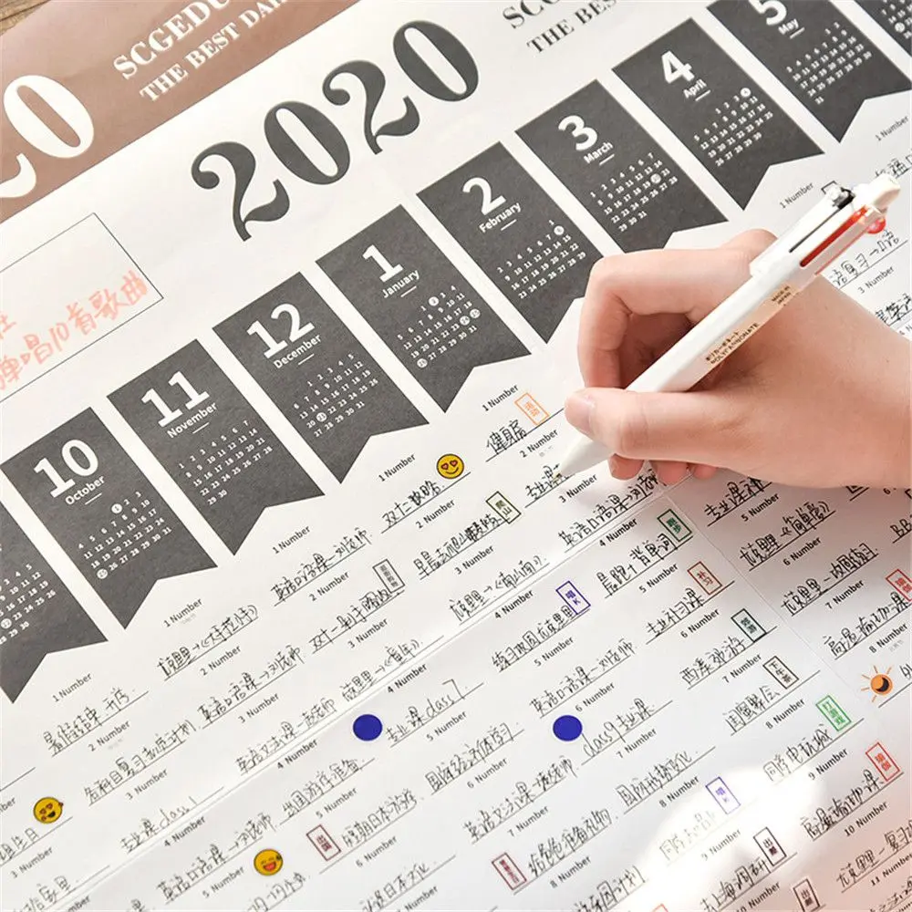 1 шт. настенный календарь 2020 года с наклейкой в горошек 365 дней График обучения