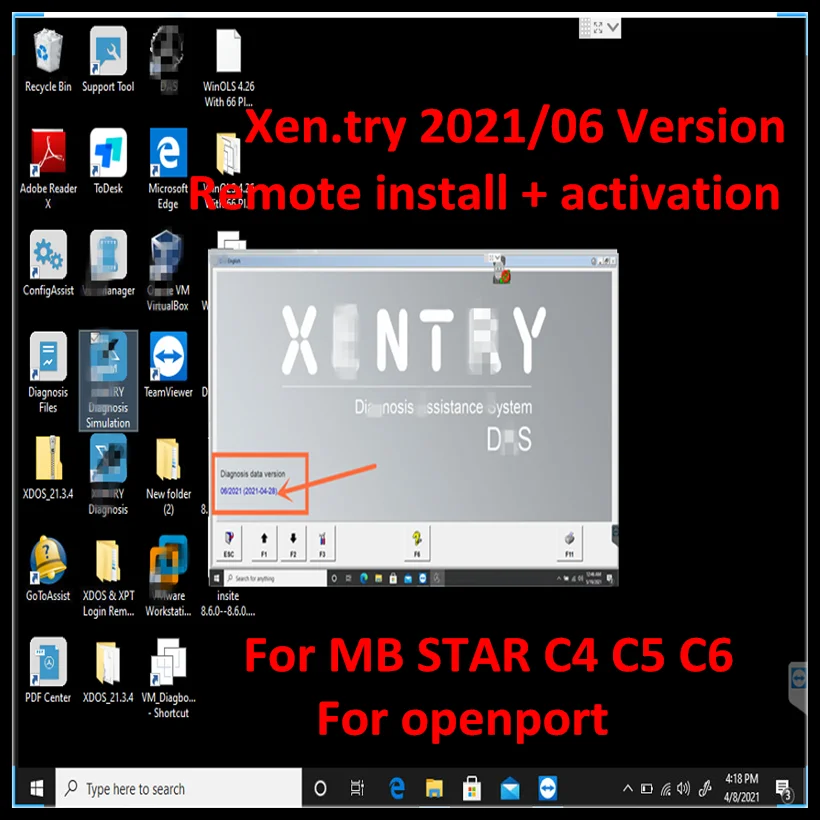Новейшее 2021/06 программное обеспечение Xentry удаленная установка и активация D T.S W I.S