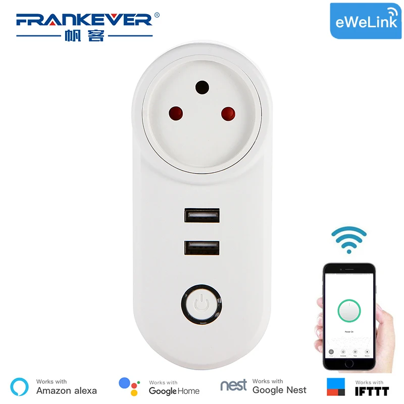 Frankever mini eua wifi plug com protetor