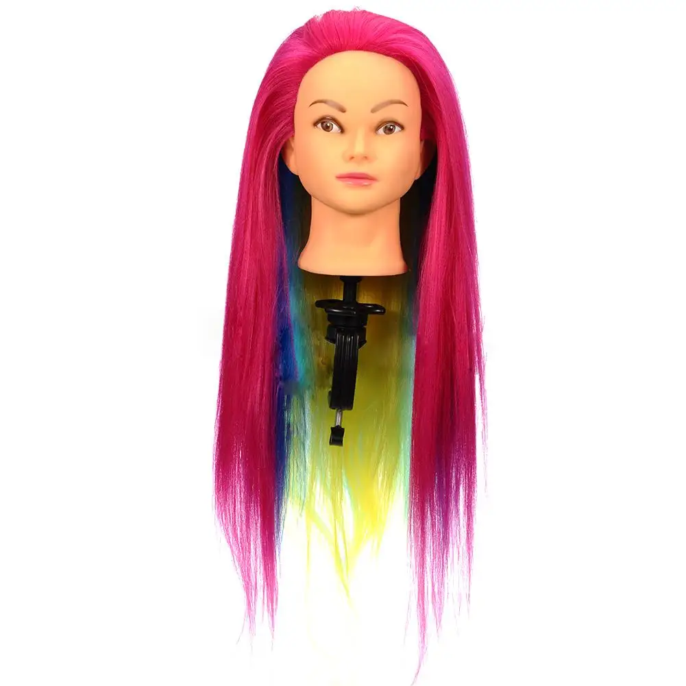 

Wig Multicolor Colorized Hairdressing Head-form Dummy Model Head With Holder Cutting Curling Braiding Marceling Exercising
