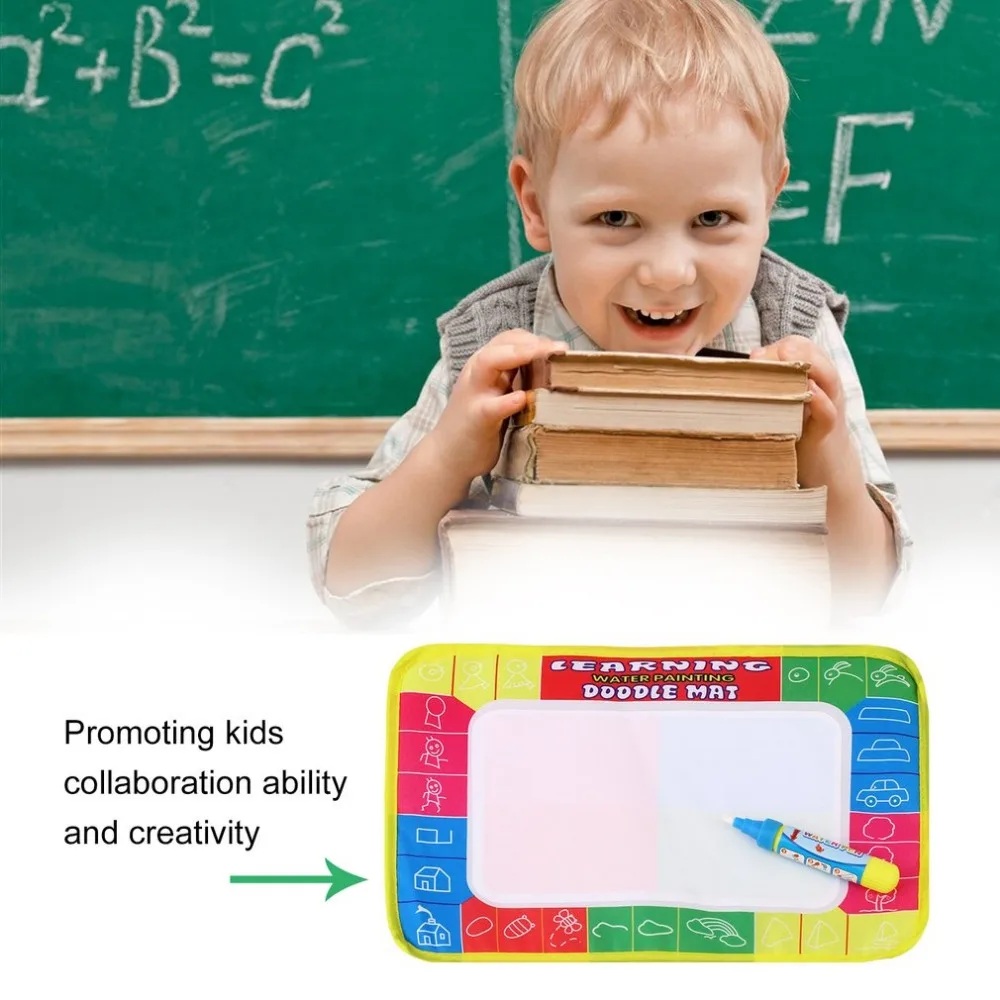 OCDAY Fun Kids Baby Add Water Write Draw paint Вода Рисование холст волшебный коврик с волшебной ручкой кисти подарок Рождество