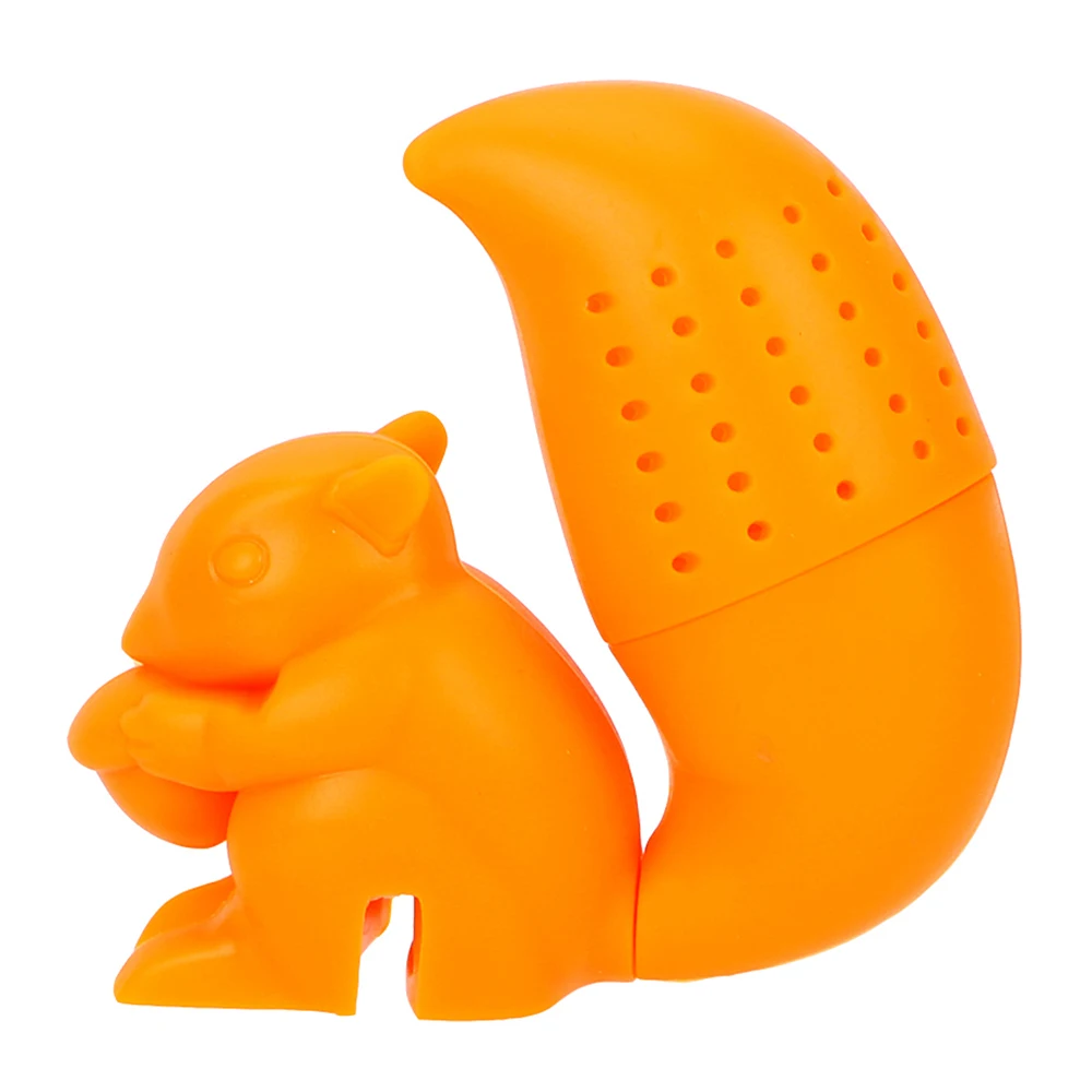 Силиконовый ситечко для заварки чая в форме милой белки, ситечко для чая и кофе, фильтр-мешочек для кружки, чайный горшок, чайные пакетики, посуда для напитков F