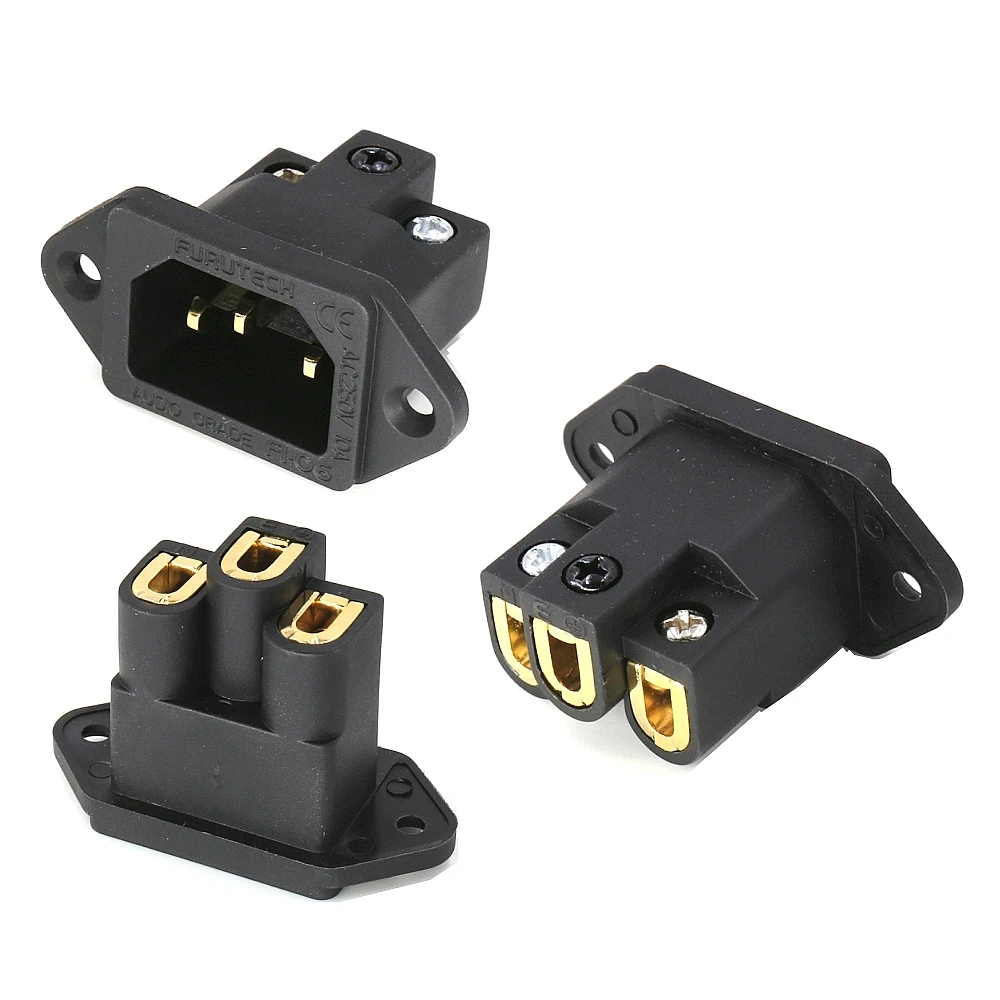 Power Socket FURUTECH FI-06(G) AC IEC Inlet Socket Pure Copper Gold Plated 3pcs