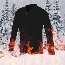 Мужское зимнее теплое нижнее белье костюм Топ с длинным рукавом Смарт USB электрическое отопление термобелье на молнии Топ пальто наборы