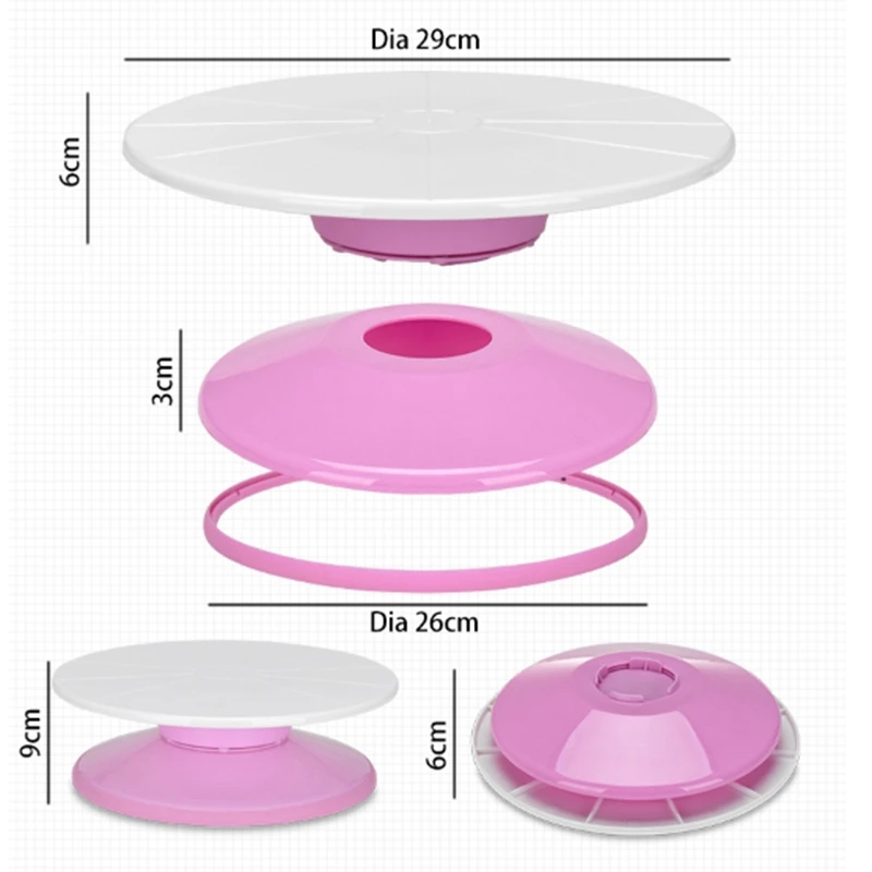 29 см пластиковый поворотный стол для торта вращающаяся для украшения торта противоскользящая круглая подставка для торта поворотный стол легко хранить съемный Bakin