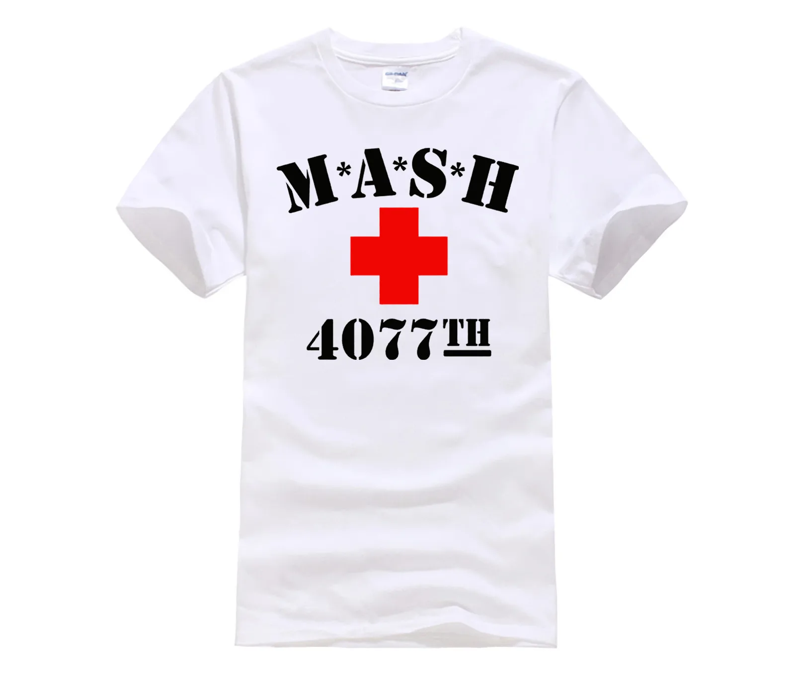 DIY Футболка с принтом MASH+ 4077th футболка армии США Ретро Mash ТВ серии Вентилятор Унисекс Мужская Топ Новая футболка - Цвет: white