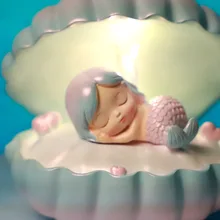 

Novel Night Light Mermaid Desktop Decorative Lamp Pearl Shell Table Lamp Cartoon Resin Decoration Lamp Holiday Gifts Cute Lamp