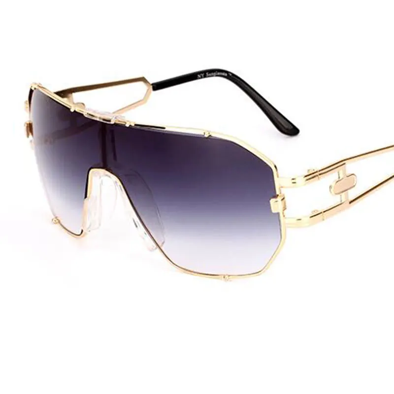 

Vintage Oversized clear Sunglasses Metal big frame Goggles Luxury Women Men Designer Brand Sunglasses Yellow Lens UV400