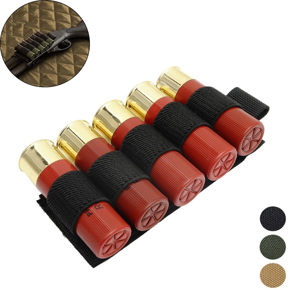 3PACK Tactical 5 Rounds Shotgun Shell Holder Airsoft 12GA Ammo Carrier Pouch 