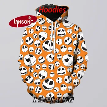 

3d print movie jack-skellington hoodies men hooded sweashirts/pants nightmare before christmas harajuku streetwear hip hop hoody