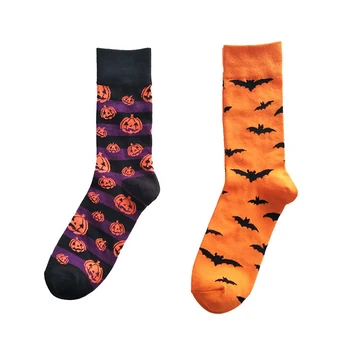 

Halloween Fashion Bat Pumpkin Pattern Socks Simple Cotton Men Women Socks Tubes Breathable Sock Funny Socks Street Hip Hop Socks