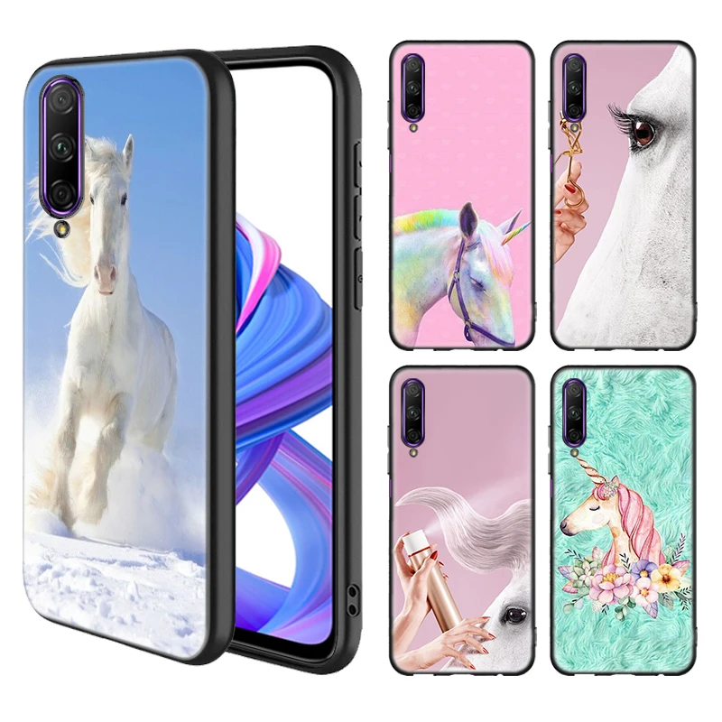 

Beautiful White Horse Case for Huawei Honor 8X 8C V30 9X Pro Y9s 20 10 Lite Play 3 3e Y9 Y7 Y6 2019 Black TPU Phone Cover Casos