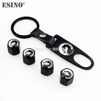 

40 x Car Styling Stainless Steel Zinc Alloy Wheel Tire Valve Stems Caps Cartoon Dragon Universal With Mini Wrench Key Chain