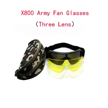 

Outdoor X800 tactical goggles outdoor climbing live CS field game equipment tactical goggles impact glasses with three lenses