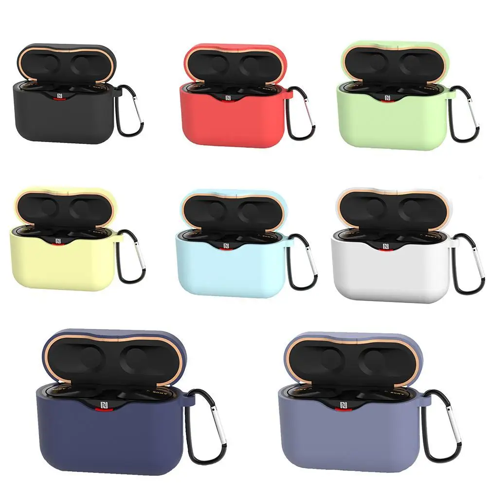 Clamshell Opening Anti-shock Flexible Silicone Comprehensive Protective Case Full Cover for Sony WF-1000XM3 Earphone