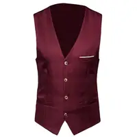 Men Waistcoat Plus Size Classic Formal Business Solid Color Suit Vest Single Breasted Business Sleeveless Waistcoat жилет